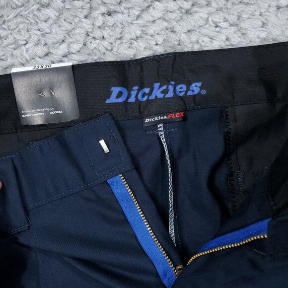 Dickies Slim Fit Tapered Twill Flex Dark Blue Work Pants Men's Size 33 x 30 - Picture 3 of 8